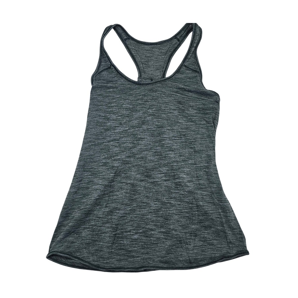 Lululemon Racerback Tank Top Heathered Charcoal Grey Space Dye Activewear Tank
